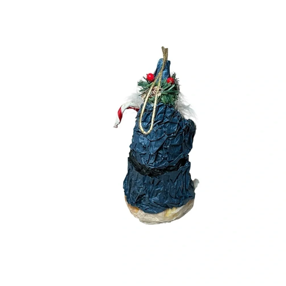 Vintage retro paper Santa 5” ornament Christmas decoration